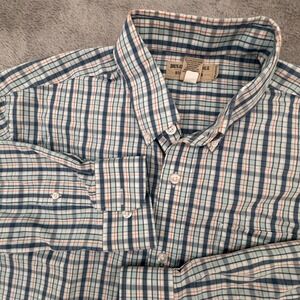 Duluth Trading Plaid Button Front Long Sleeve Shirt Men's Size Large‎